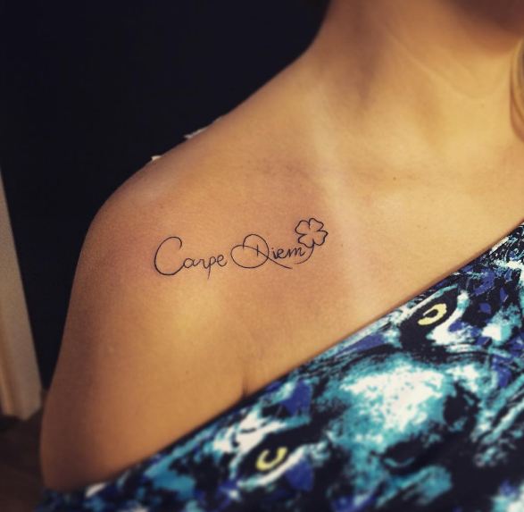 Carpe Diem Tattoos On Shoulder