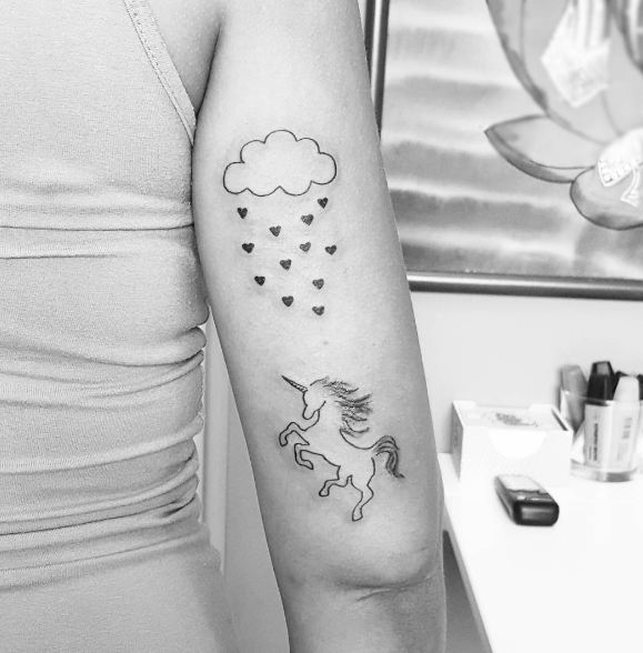Cloud With Unicorn Tattoos