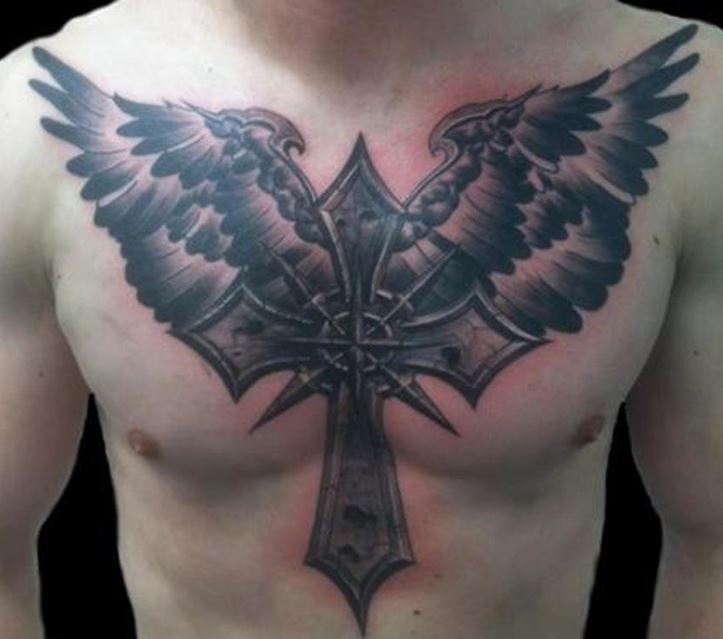 Cross And Wings Tattoos