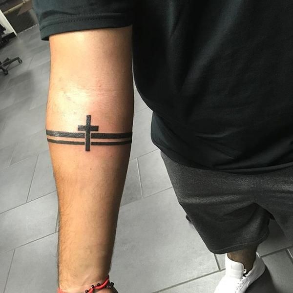 Cross With Banners Tattoos (10)