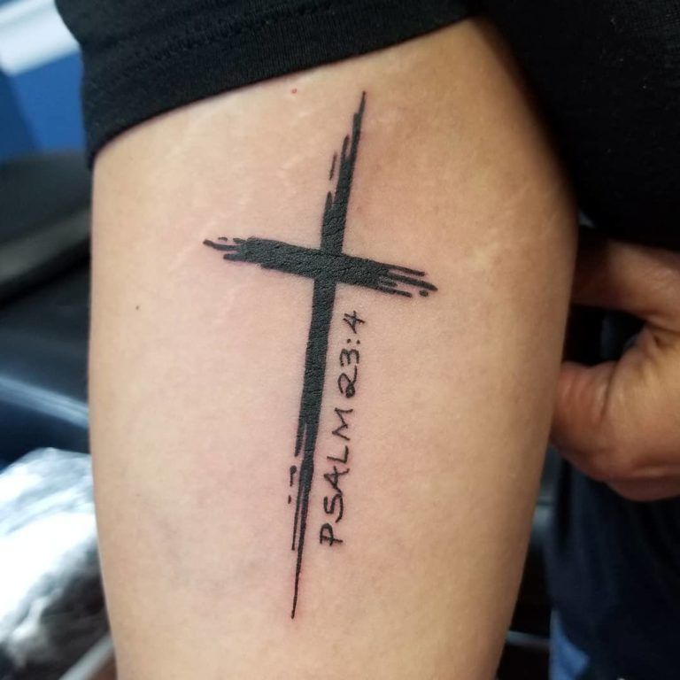 Cross With Banners Tattoos (3)