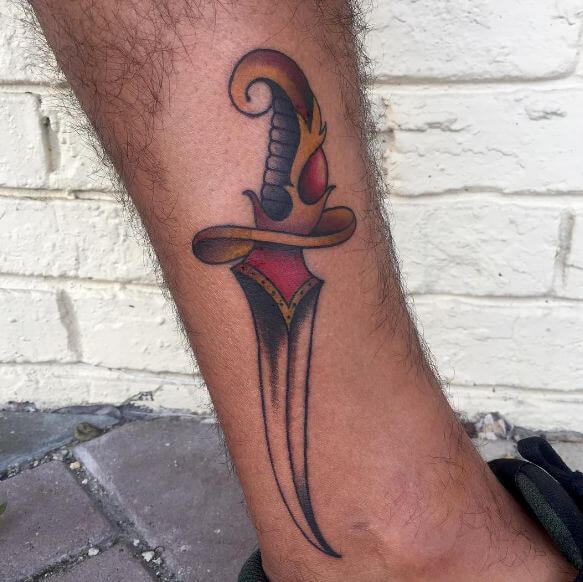 Easy Dagger Tattoos Design