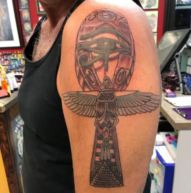 Egyptian Cross Tattoos On Arms