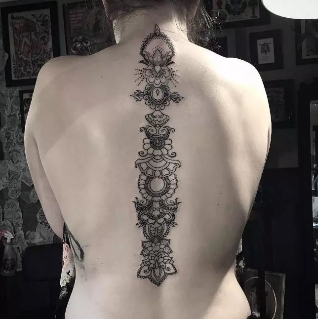 Female Spine Back Tattoos