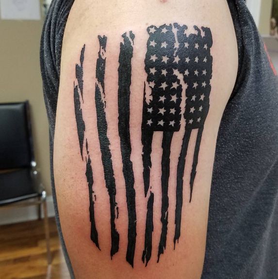 Flag Bicep Tattoos