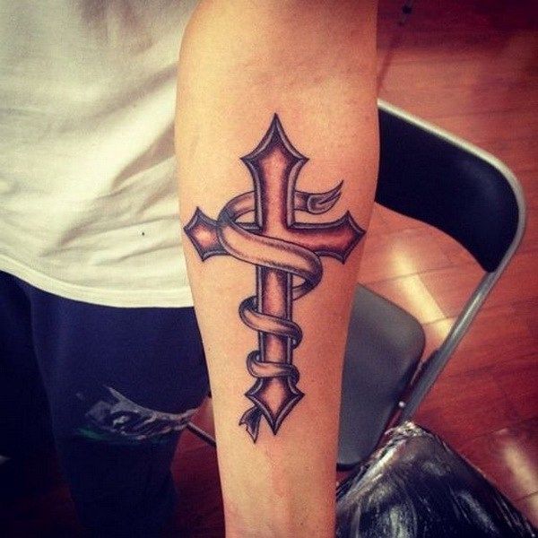 Forearm Cross Tattoos