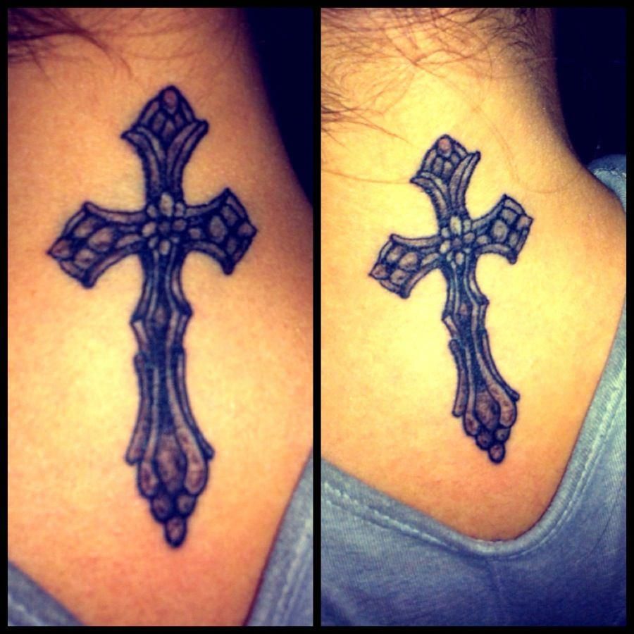 Half Sleeve Cross Tattoo (3)