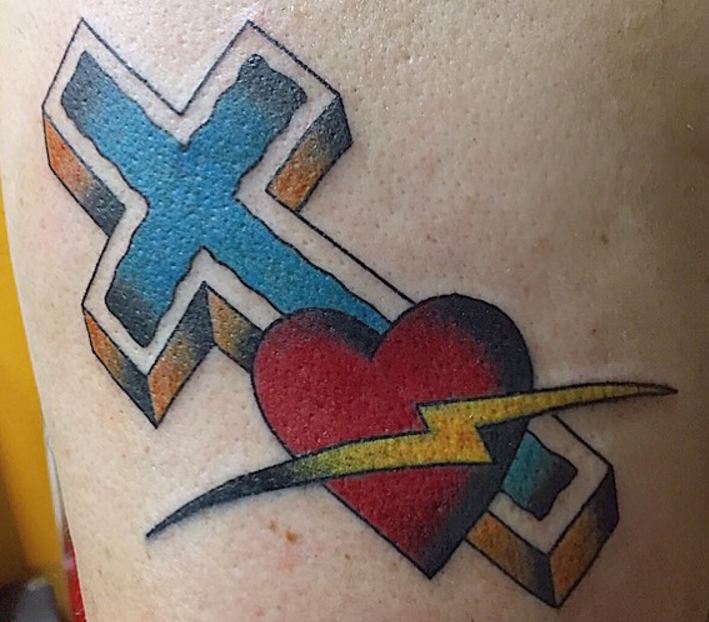 Hearts Cross Tattoos