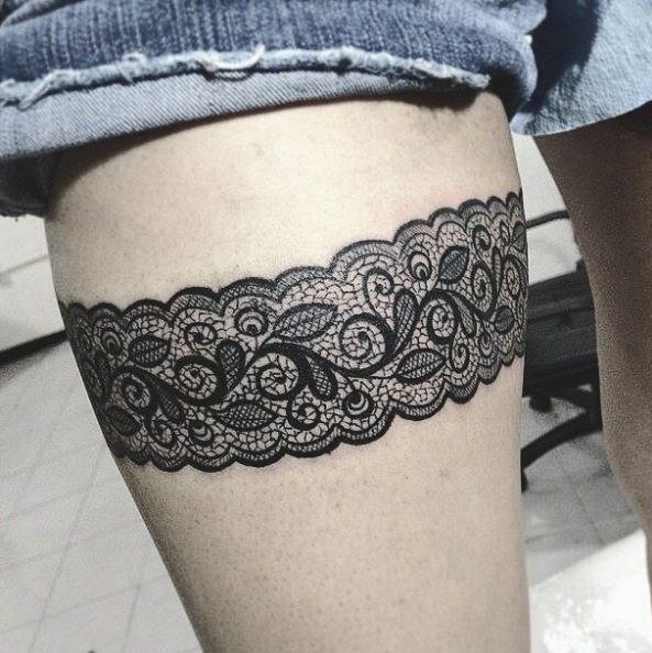 Lace Thigh Tattoos