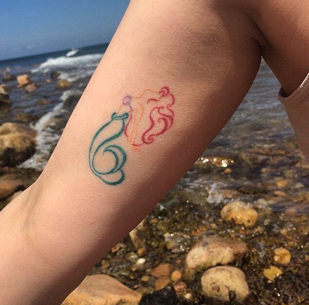 Little Mermaid Outline Tattoos
