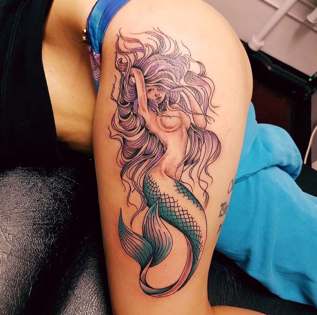 Mermaid Thigh Tattoos