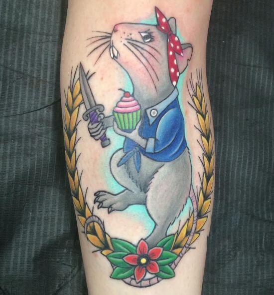Mouse With Dagger Tattoos