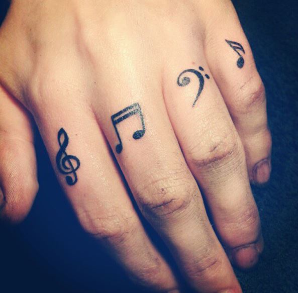 Music Note Finger Tattoos