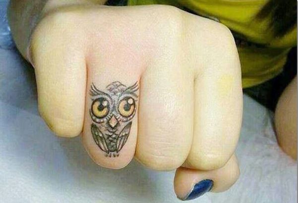 Owl Finger Tattoos