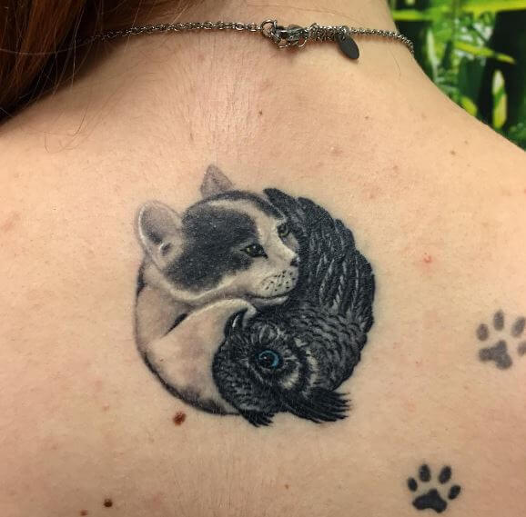 Paw With Yin Yang Tattoos