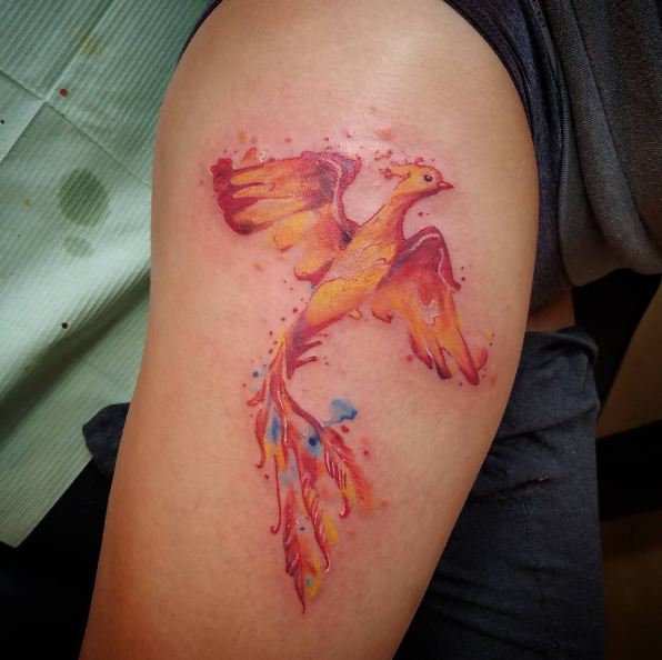 Phoenix Thigh Tattoos