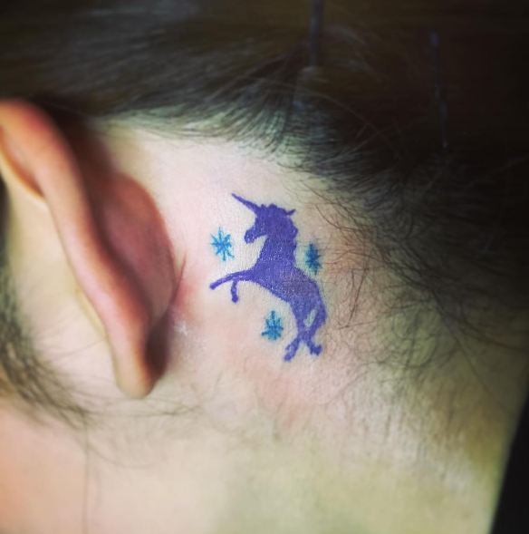 Purple Color Unicorn Tattoos