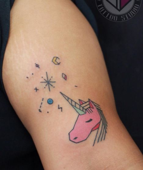 Simple Unicorn Tattoos.