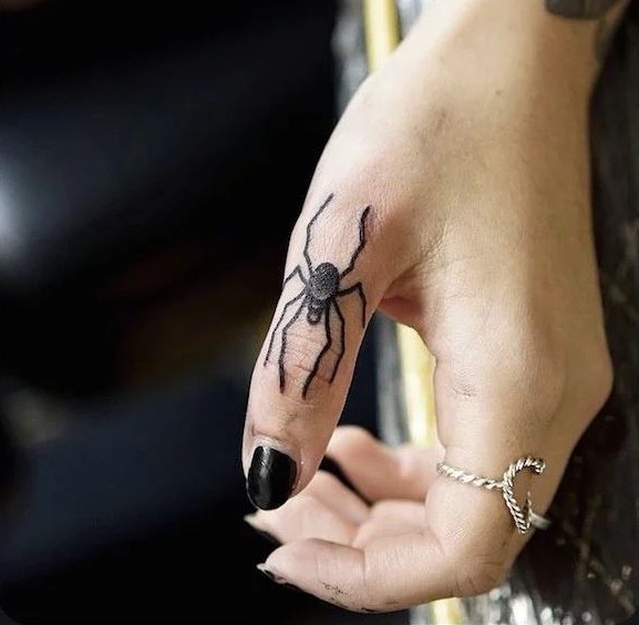 Spider Tattoos On Finger