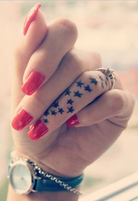 Star Tattoos On Finger