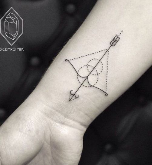 Triangle With Line Through It Tattoo (3)