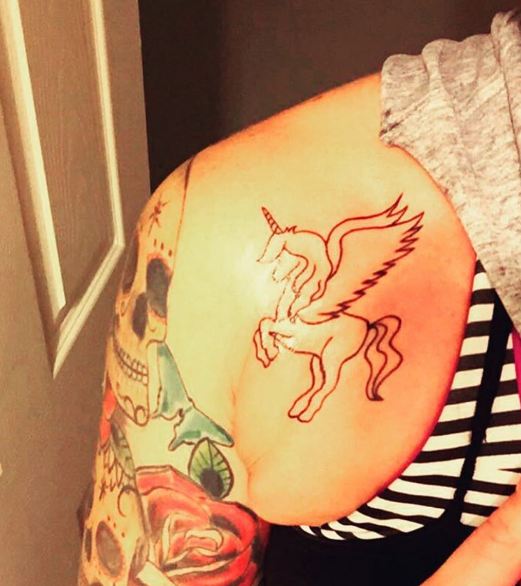 Unicorn Tattoo On Shoulder