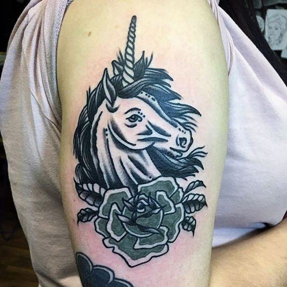 Unicorn Tattoos On Biceps