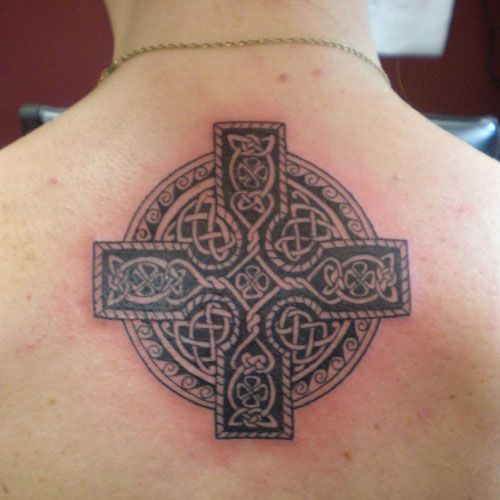 Upper Back Cross Tattoos (8)