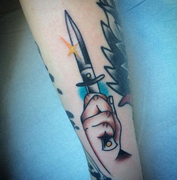 Wonderful Dagger Knife Tattoos