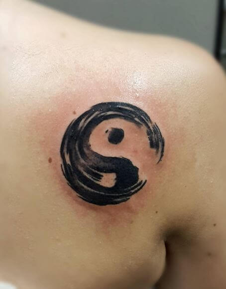 Yin Yang Tattoos On Shoulder
