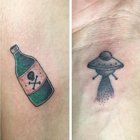 Alien Spaceship Micro Tattoos Design And Ideas