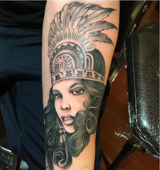 Aztec Girl Tattoos Design On Hands