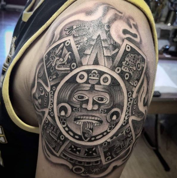 Aztec Tattoos Design On Biceps