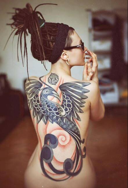 Beautiful Back Side Phoenix Tattos Design And Ideas