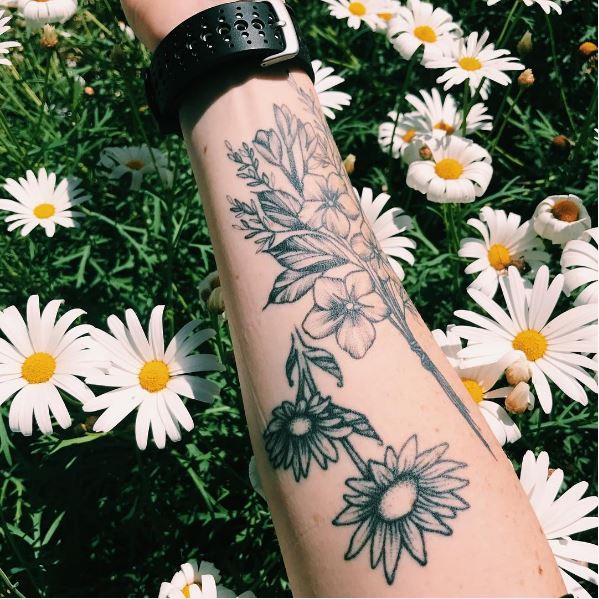 Beautiful Floral Tattoos Design On Forearm