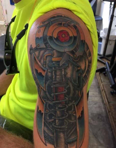 Bio Mechanical Tattoo On Arm 10