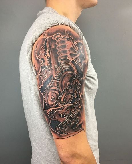 Bio Mechanical Tattoo On Arm 23