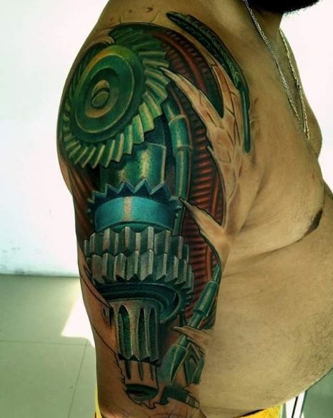 Bio Mechanical Tattoo On Arm 29