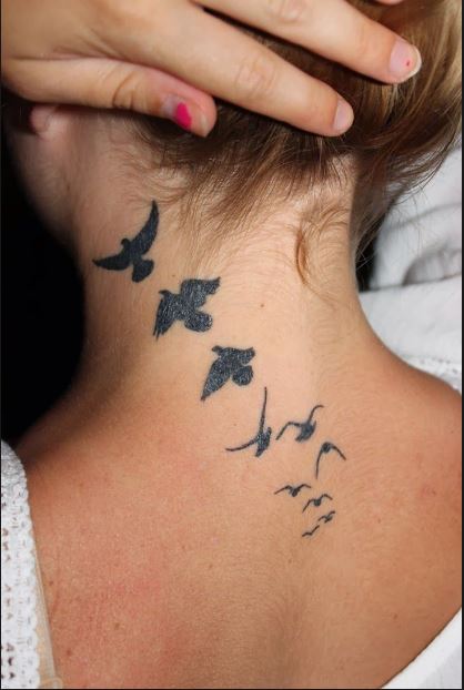 Bird Back Neck Tattoos