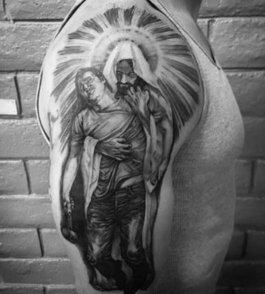 Black And White Christian Tattoo Design