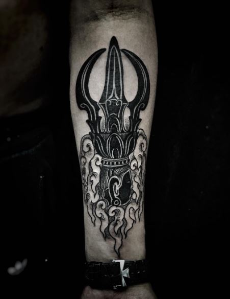 Black Work Tattoo On Arm 12