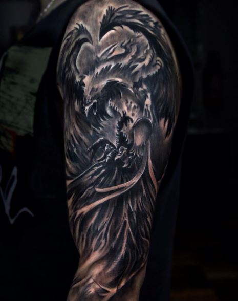 Black Work Tattoo On Arm 13