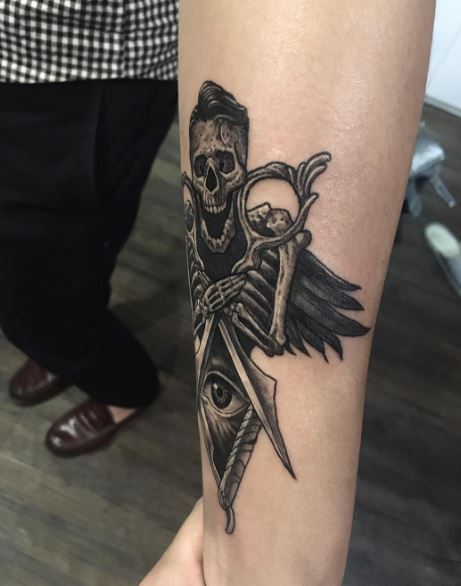 Black Work Tattoo On Arm 15