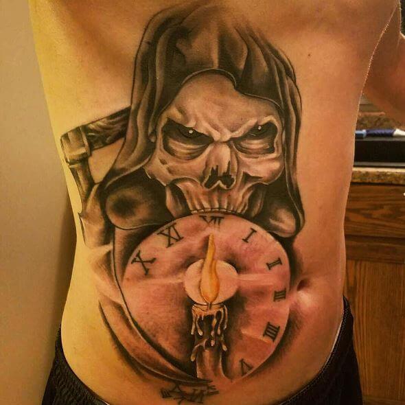 Clockwatch And Grim Reaper Tattoos Design And Ideas