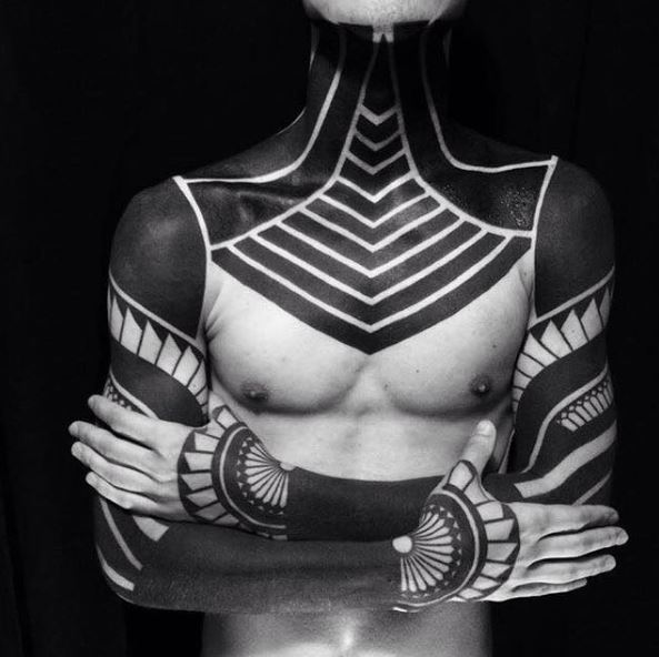 Dark Aztec Tattoos Design Full Body Part