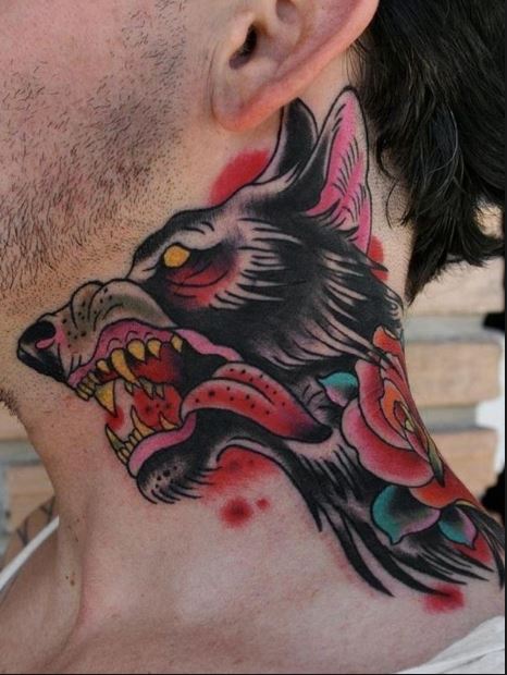 Dog Neck Tattoos Design