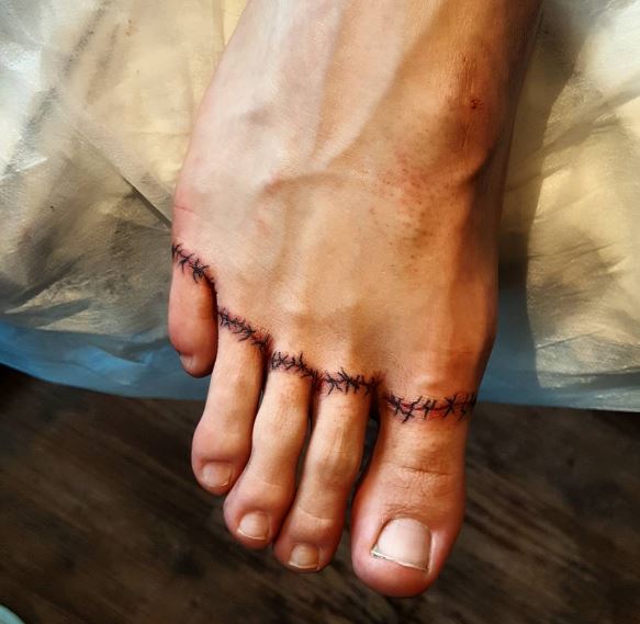 Foot Toe Tattoos Design For Men