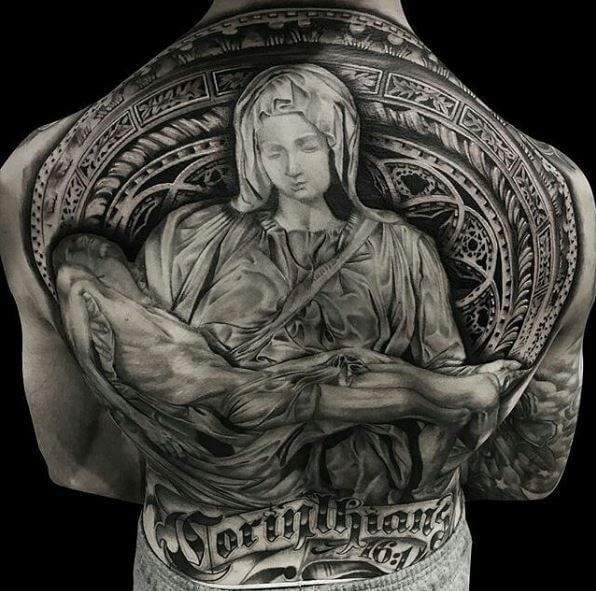 Full Jesus Tattoos Design On Back Side