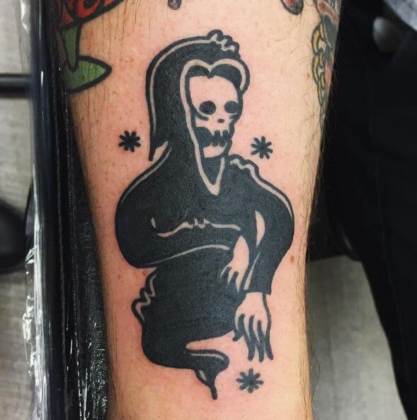 Ghost Reaper Tattoos Design On Legs