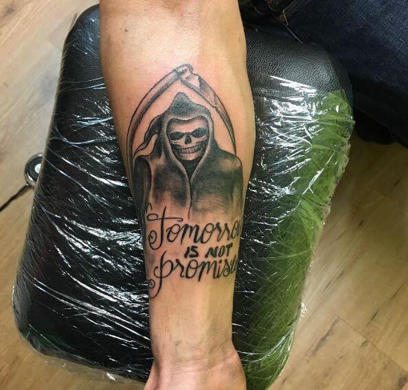 Grim Reaper Tattoos With Font